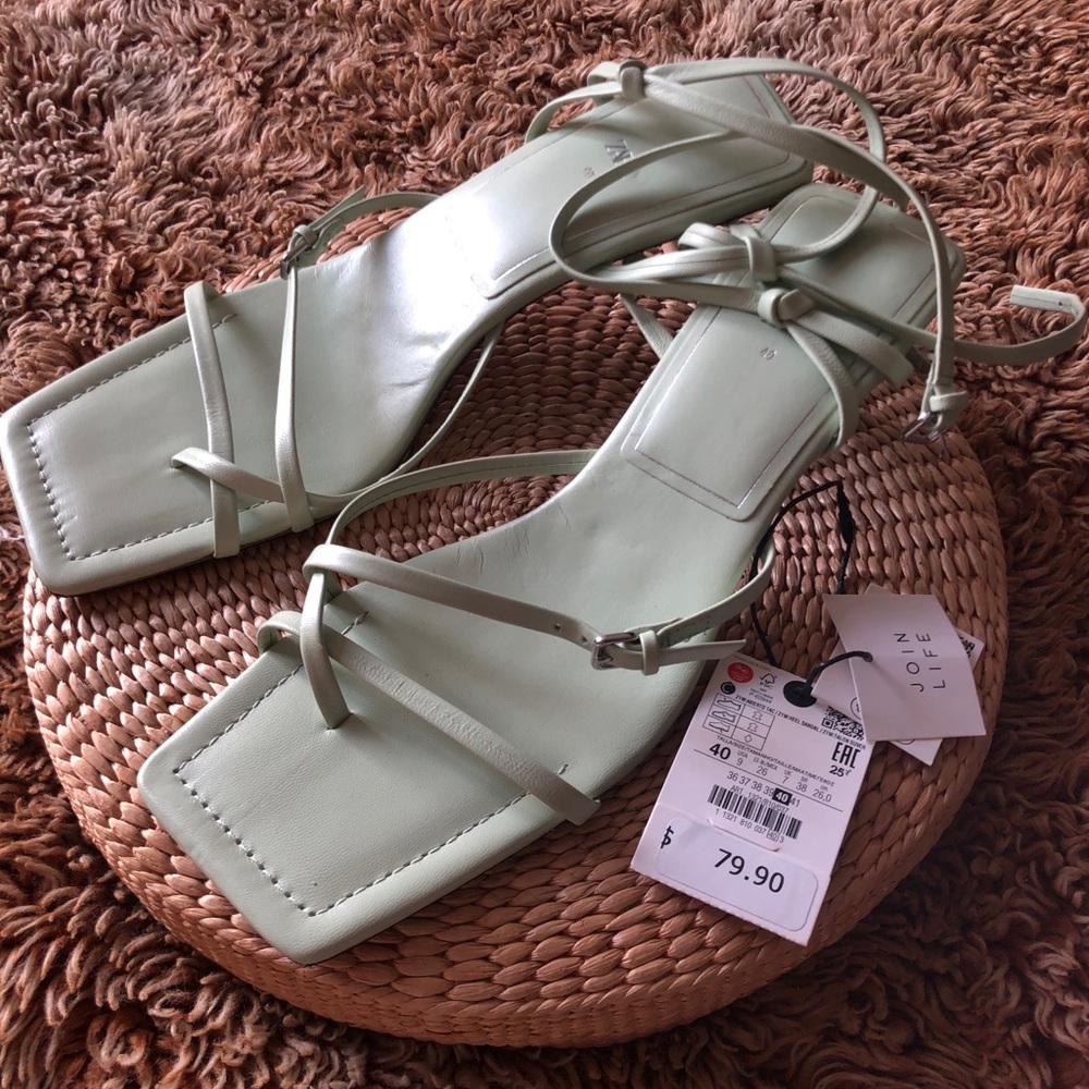 Leather Kitty Heels from ZARA!